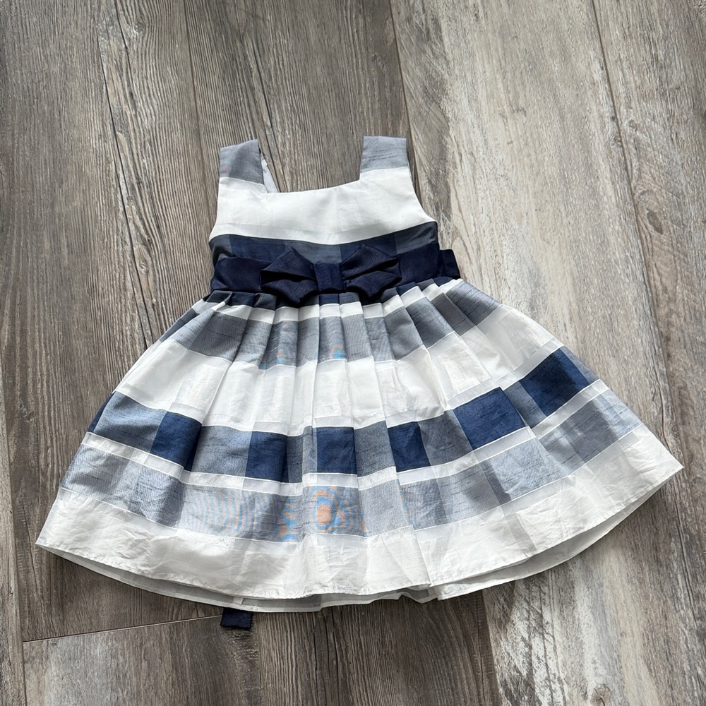 Jona Michelle Blue and White Striped Kids‎ Dress